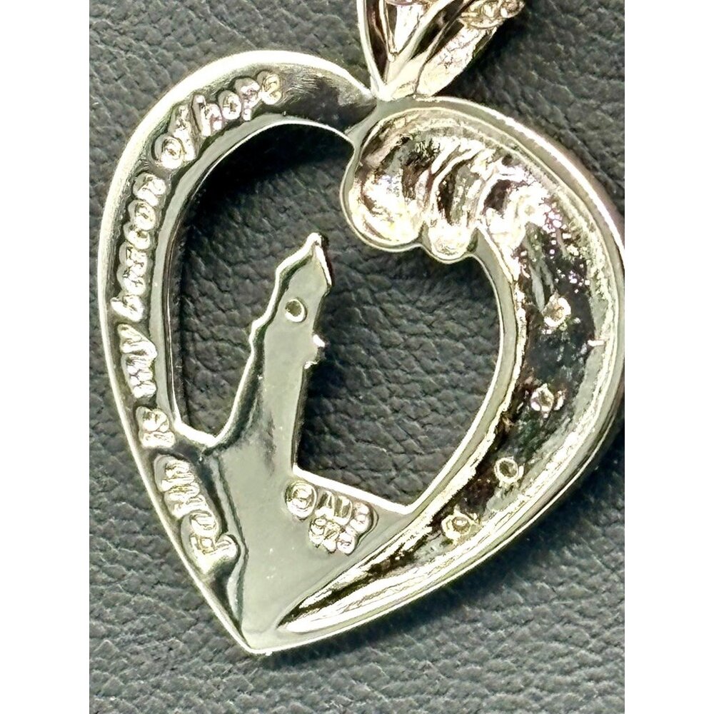 Thomas Kinkade Sterling Silver Pave Diamonds, Beacon of Hope Lighthouse Necklace - Picture 8 of 11